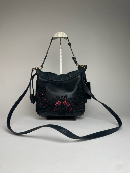Vintage Etro 2Way Leather Handbag Black