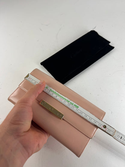 Vintage Cartier Patent Leather Wallet Pink