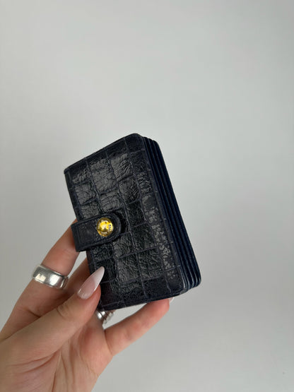 Vintage Miu Miu Patent Leather Card Holder Navy