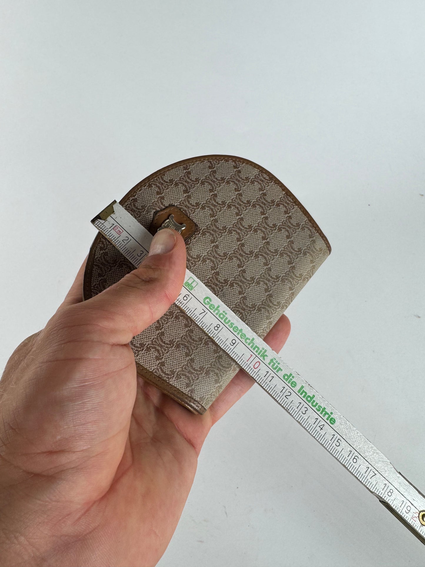 Vintage Celine Triomphe Leather wallet beige brown