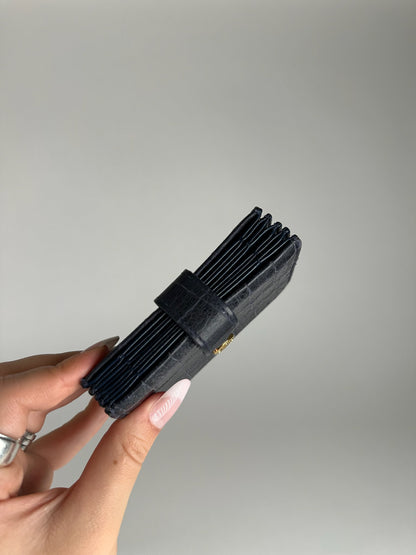 Vintage Miu Miu Patent Leather Card Holder Navy