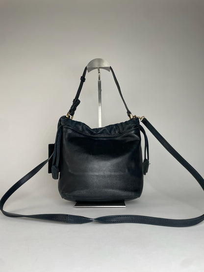 Vintage Etro 2Way Leather Handbag Black