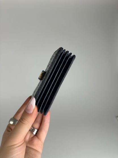 Vintage Miu Miu Patent Leather Card Holder Navy