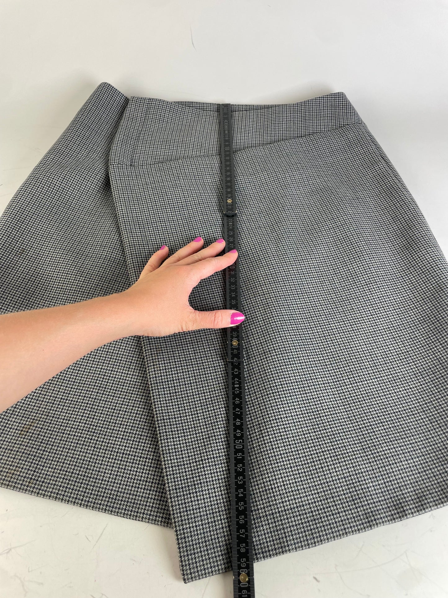 Vintage Balenciaga Houndstooth Skirt Black White M