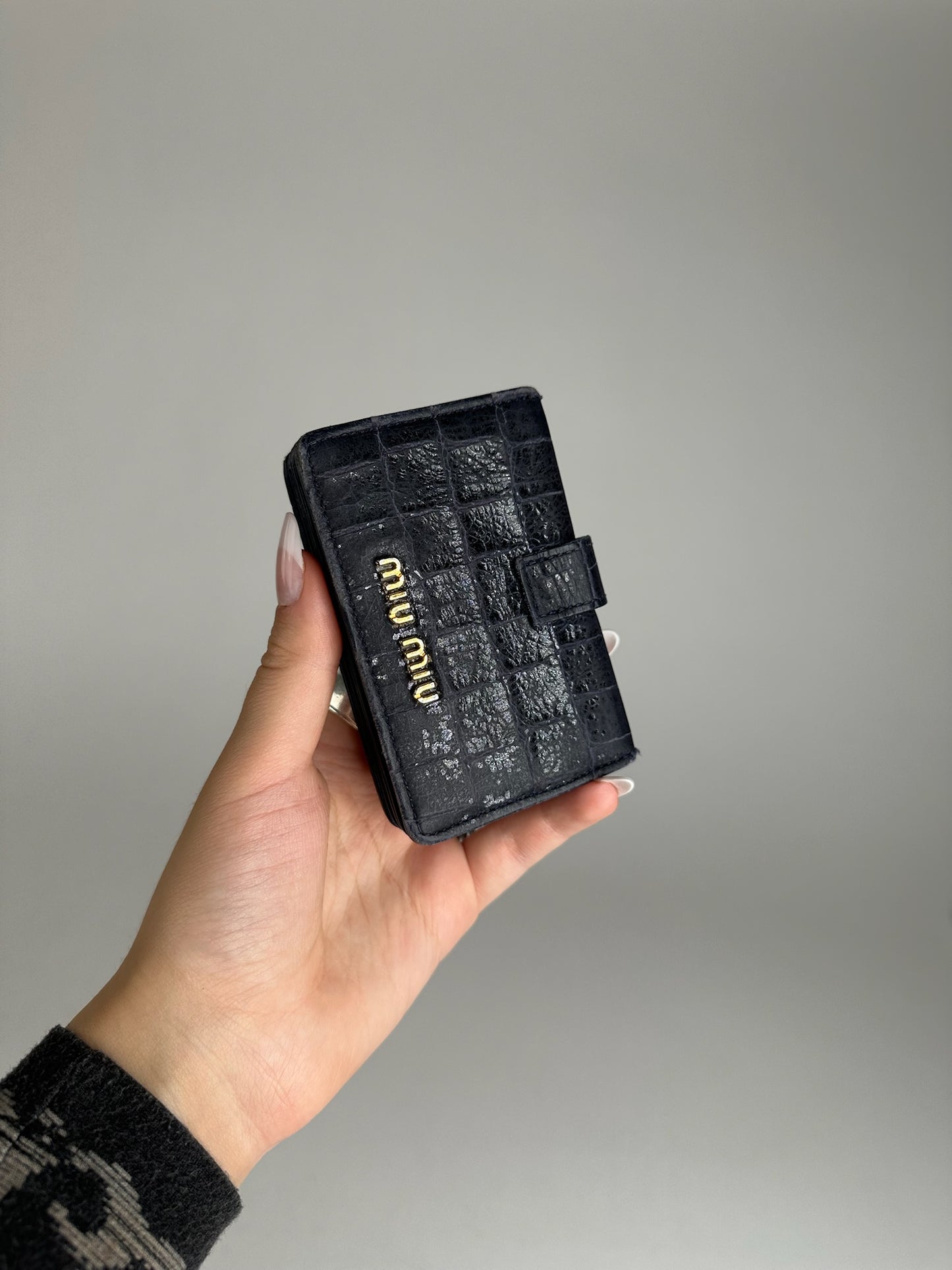 Vintage Miu Miu Patent Leather Card Holder Navy