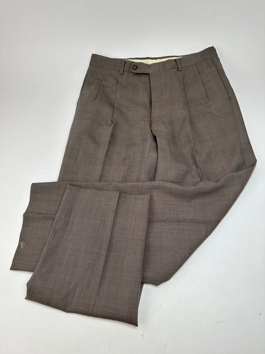 Vintage Dior Wool Pants Grey Brown checked