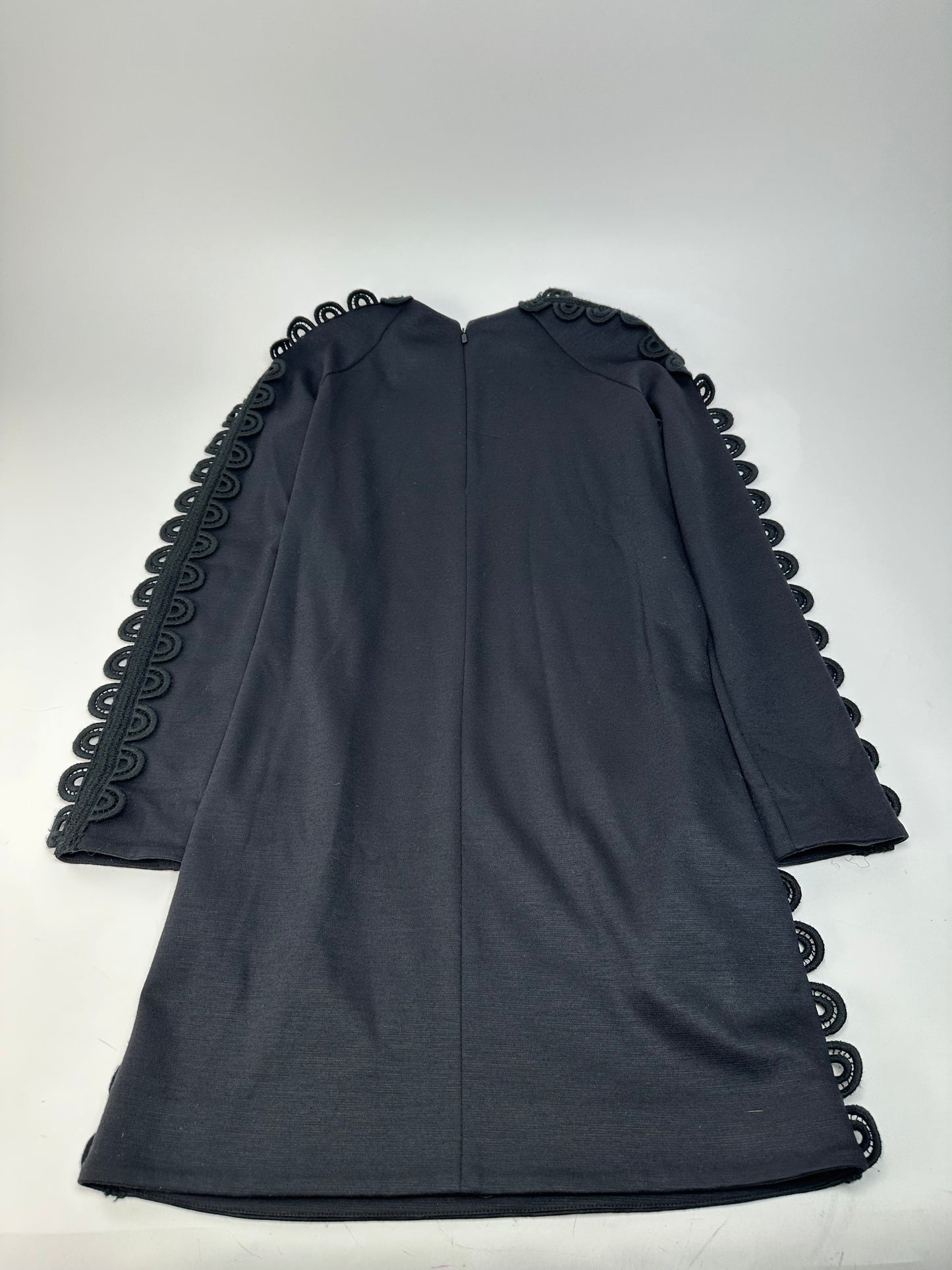 Vintage Chloé Cotton Knit Dress with Lace Trim Black XS