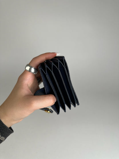 Vintage Miu Miu Patent Leather Card Holder Navy