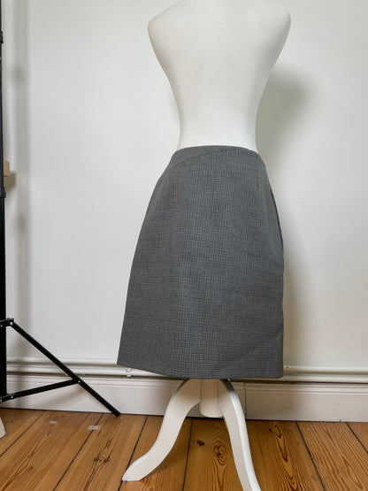 Vintage Balenciaga Houndstooth Skirt Black White M