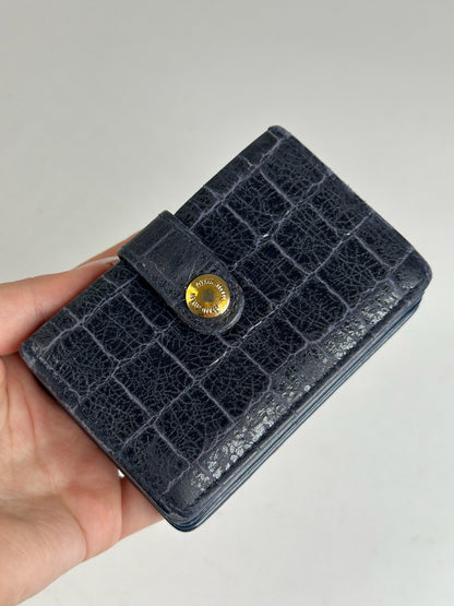 Vintage Miu Miu Patent Leather Card Holder Navy