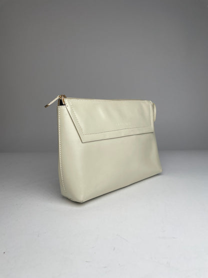 Vintage Loewe Leather Clutch / Cosmetic Bag White