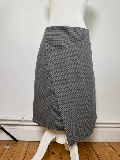 Vintage Balenciaga Houndstooth Skirt Black White M