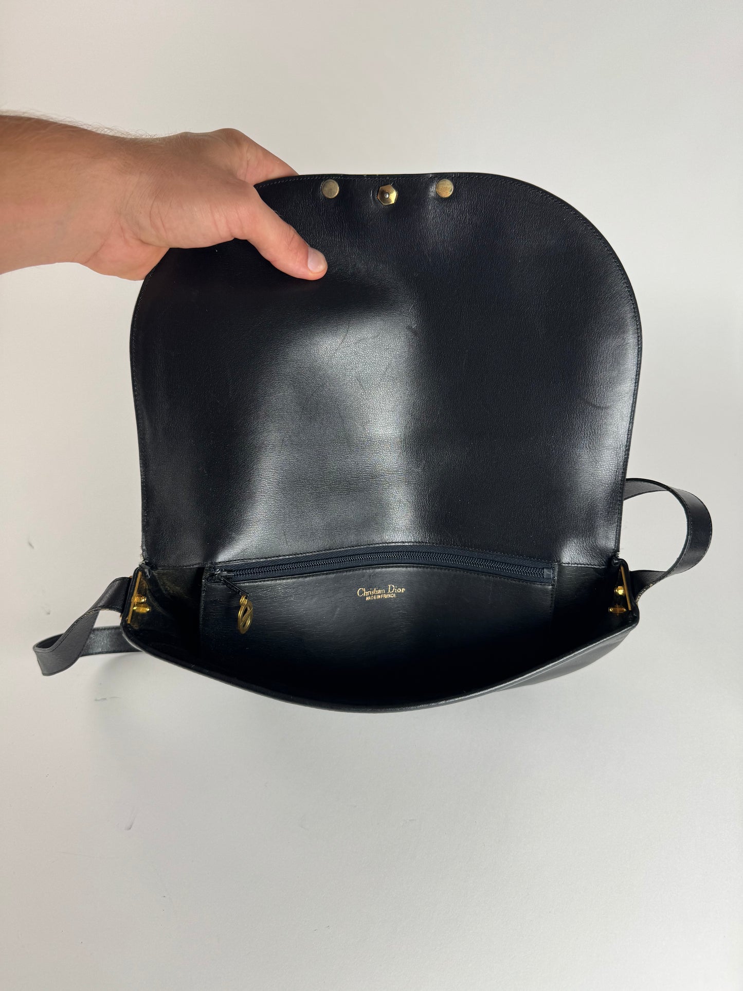Sac Dior vintage en cuir noir