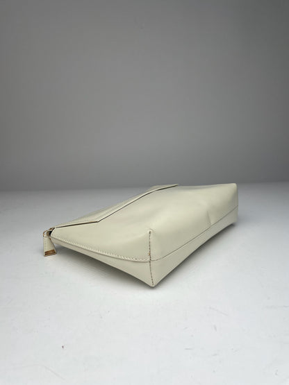 Vintage Loewe Leather Clutch / Cosmetic Bag White