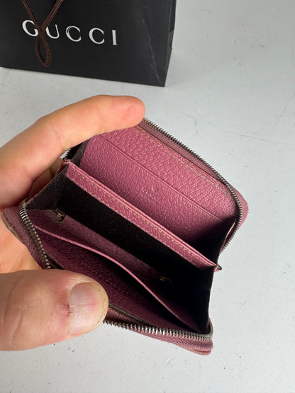 Vintage Gucci Monogram Card Holder Beige Pink
