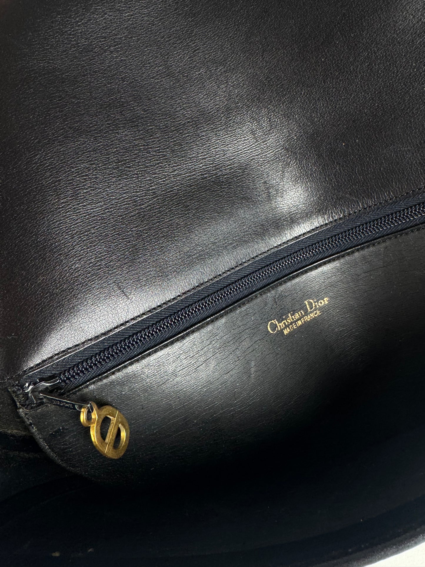 Sac Dior vintage en cuir noir