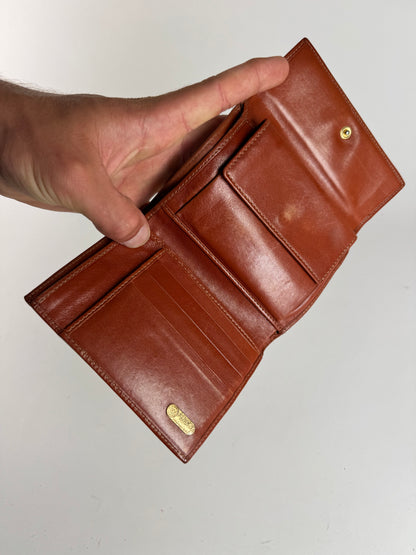 Vintage Fendi Striped Leather Wallet Brown