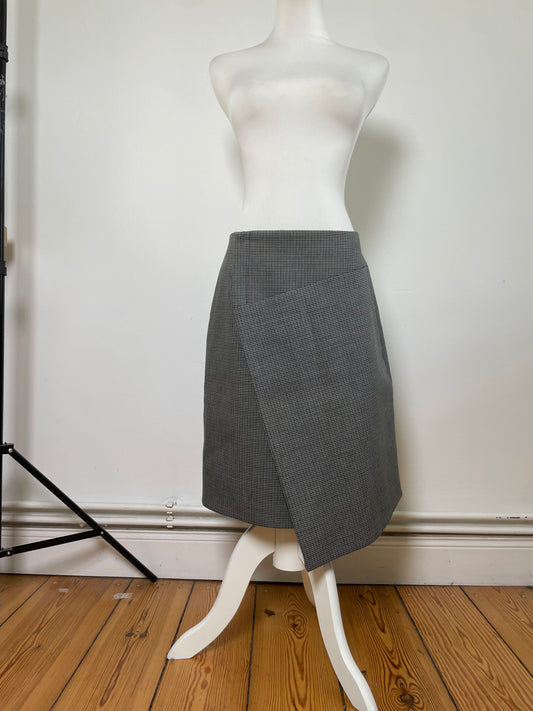 Vintage Balenciaga Houndstooth Skirt Black White M