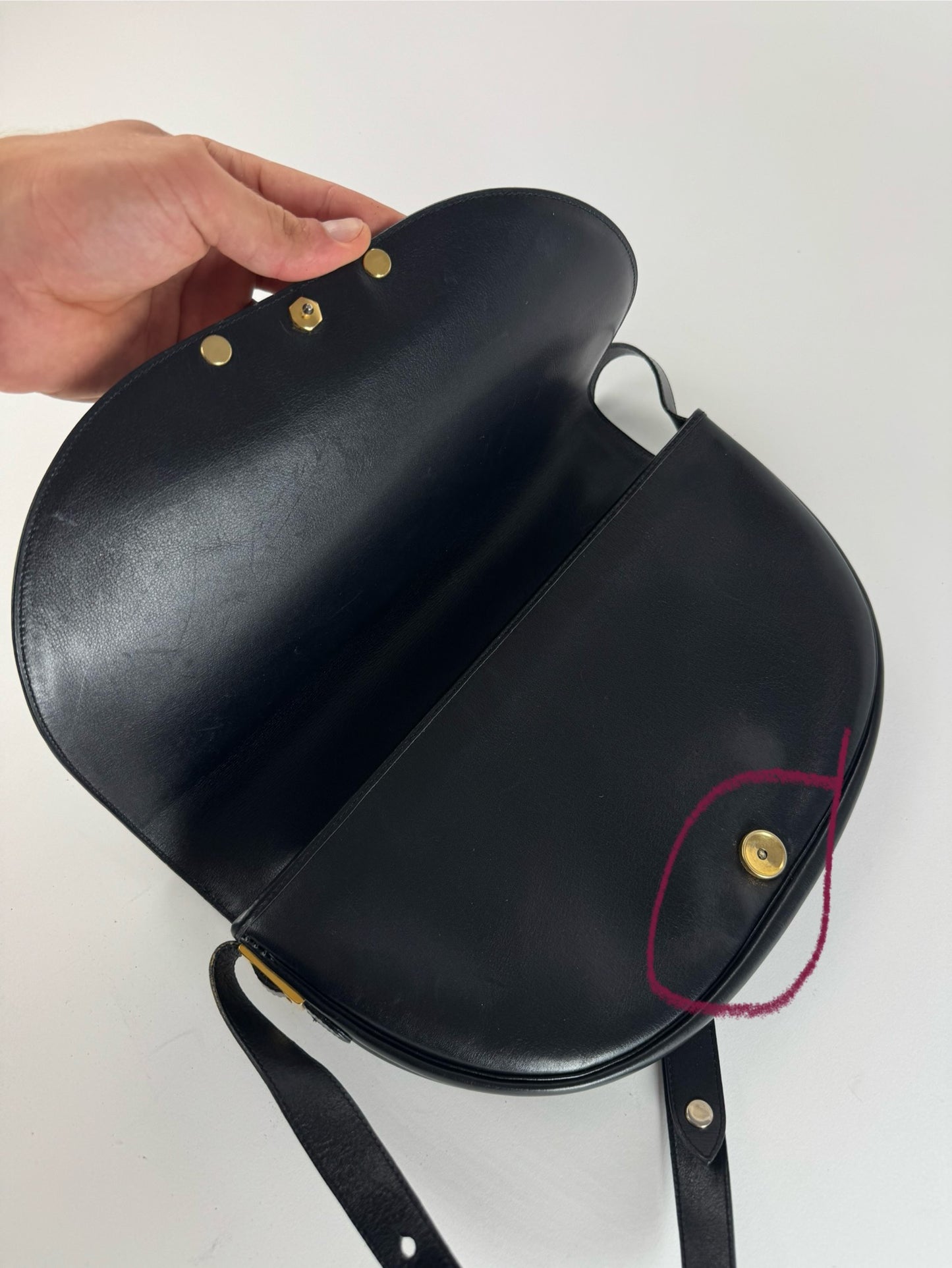 Sac Dior vintage en cuir noir