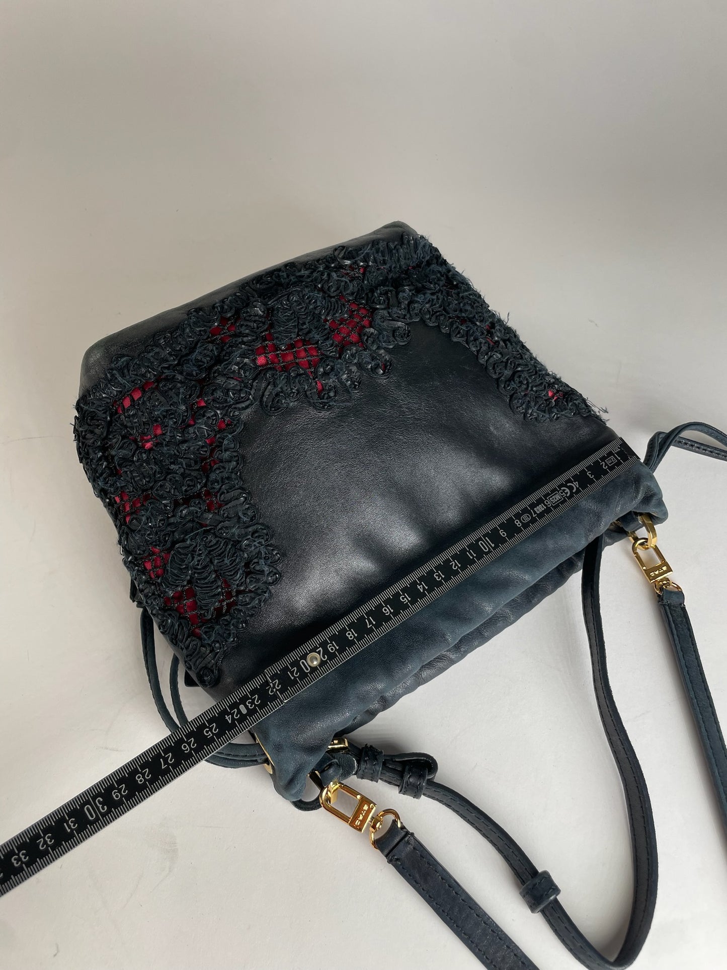 Vintage Etro 2Way Leather Handbag Black