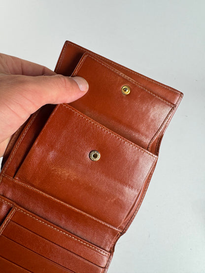 Vintage Fendi Striped Leather Wallet Brown