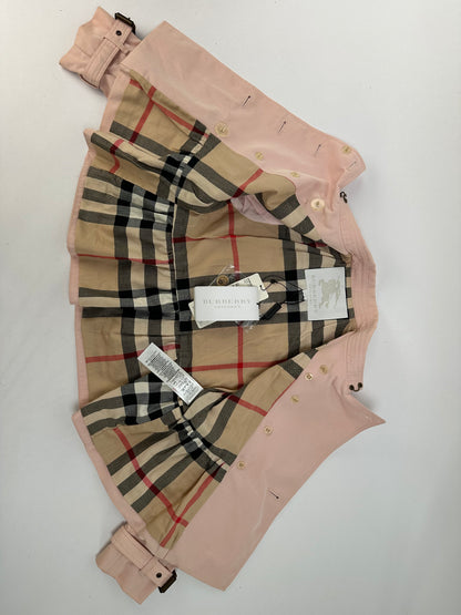 Vintage Burberry Nova Check Peplum Trench Coat c. 2015 Pink 6Y