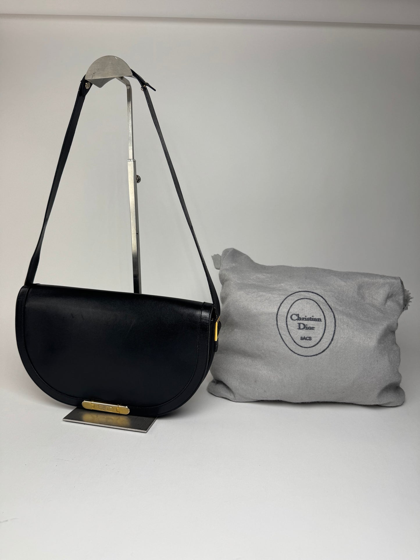 Sac Dior vintage en cuir noir