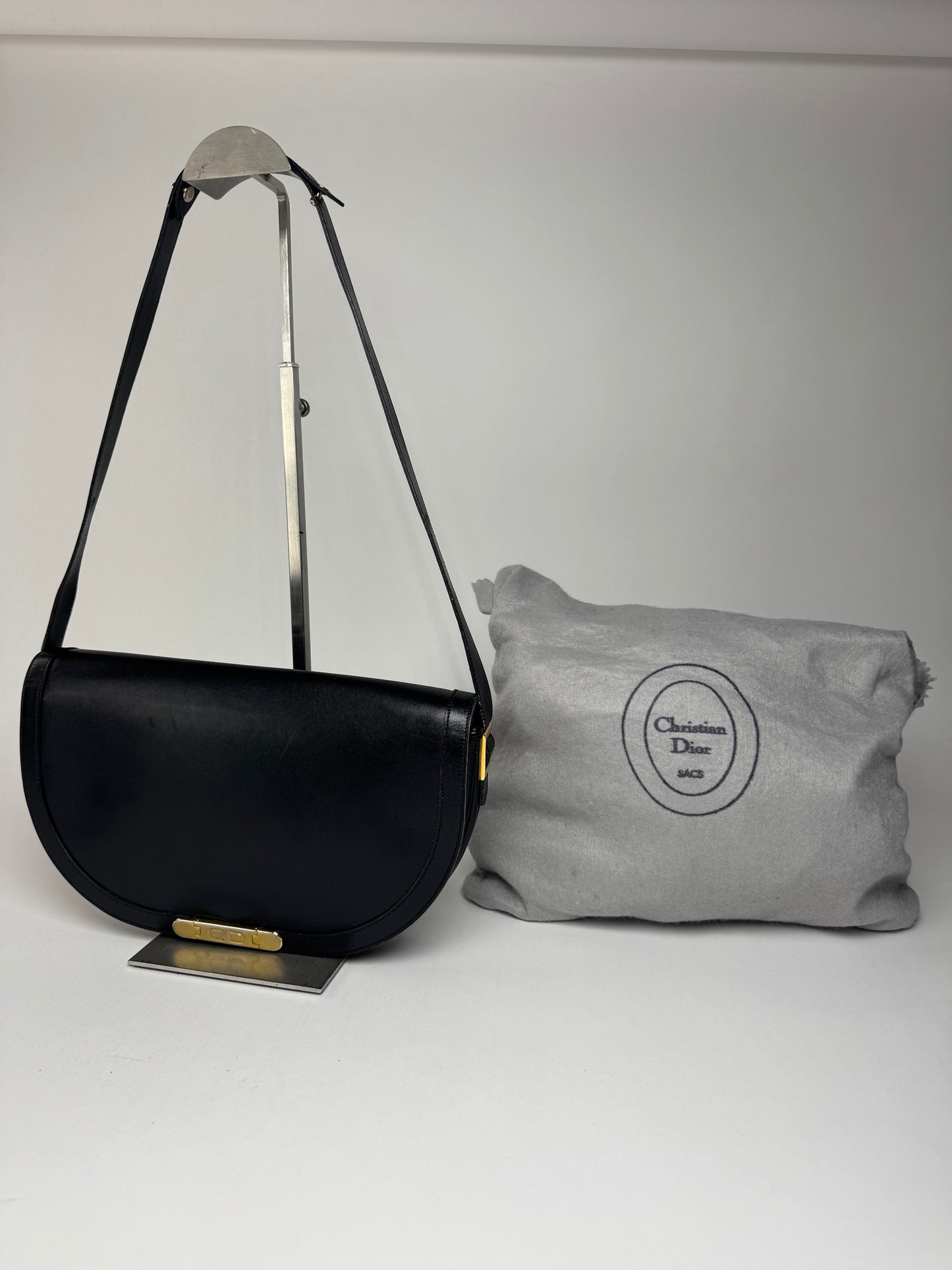 Sac Dior vintage en cuir noir