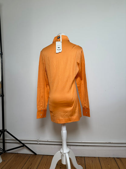 Vintage Celine Cotton Shirt Orange Silver Buttons M