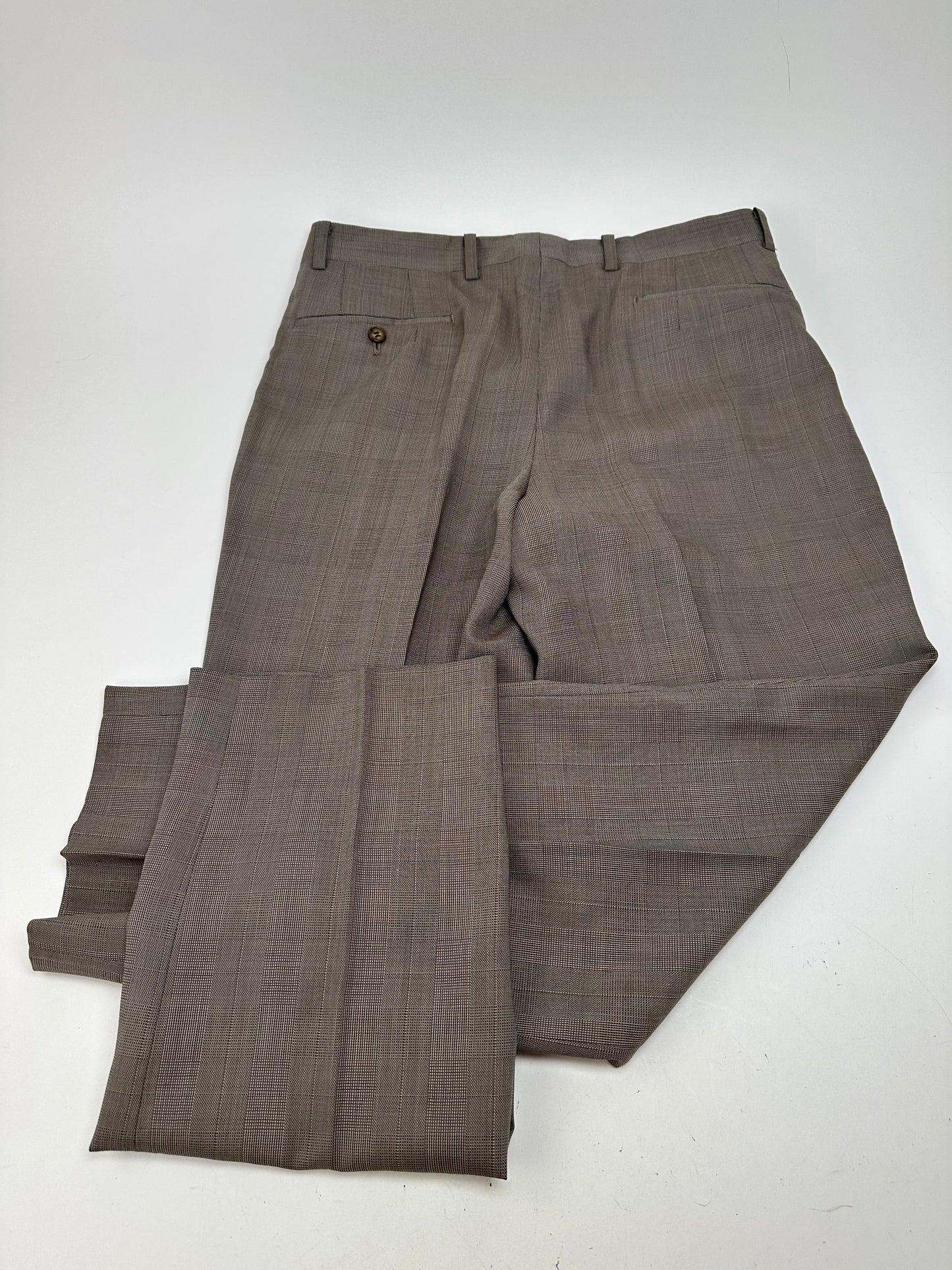 Vintage Dior Wool Pants Grey Brown checked