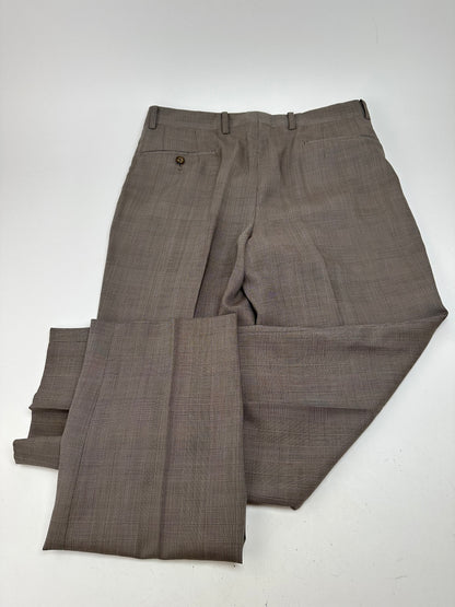 Vintage Dior Wool Pants Grey Brown checked