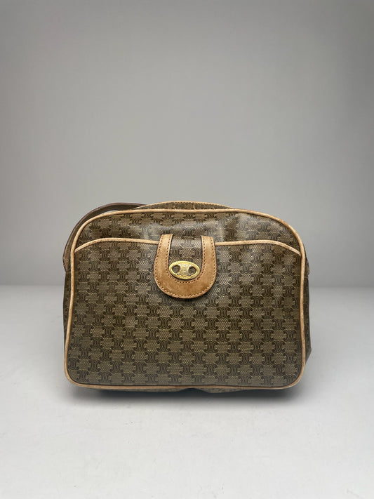 Vintage Celine Paris Triomphe Leather Monogram Bag