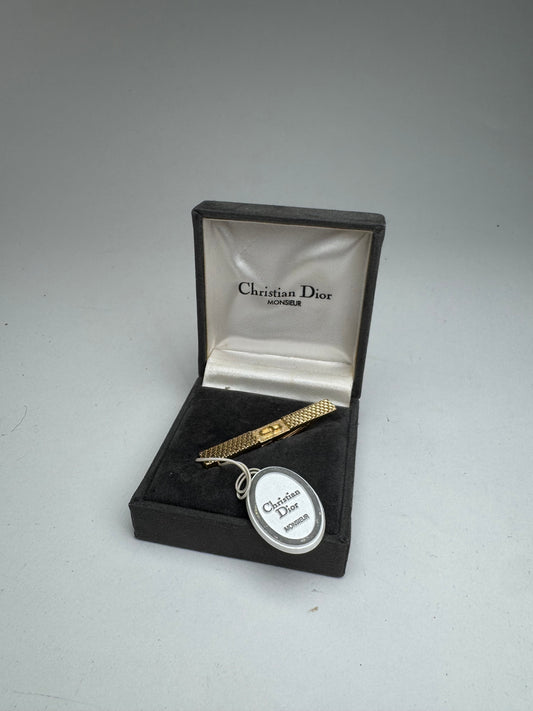 Vintage Dior Money / Tie clamp golden steel new