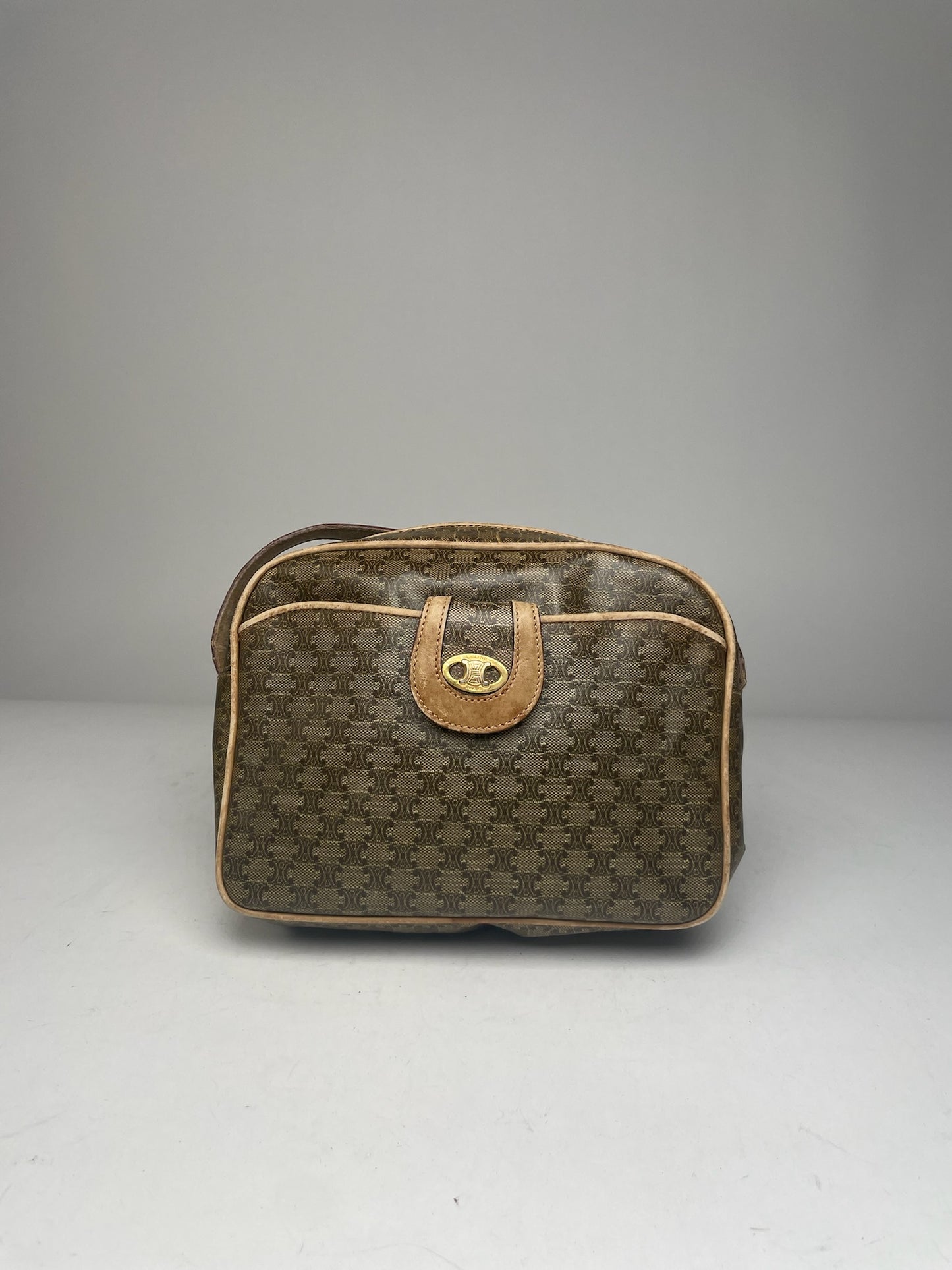 Vintage Celine Paris Triomphe Leather Monogram Bag