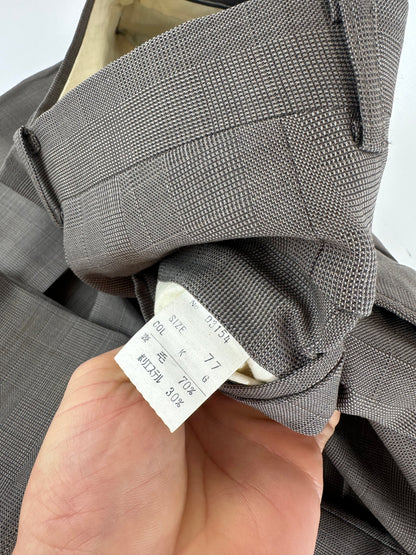 Vintage Dior Wool Pants Grey Brown checked