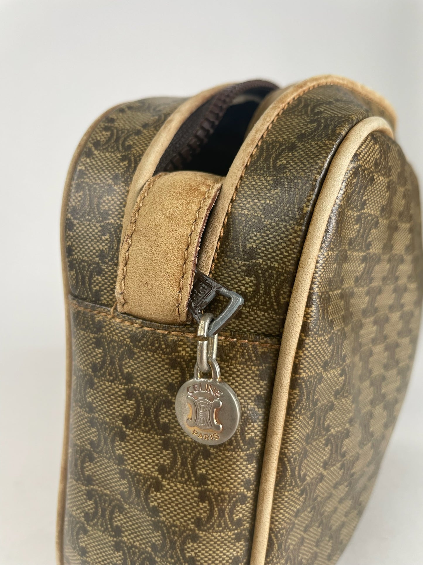 Vintage Celine Paris Triomphe Leather Monogram Bag