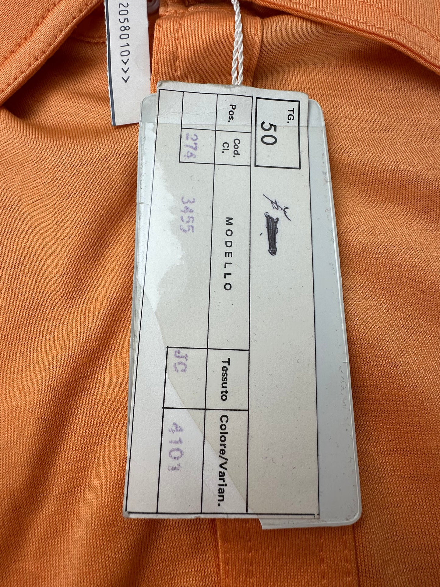 Vintage Celine Cotton Shirt Orange Silver Buttons M