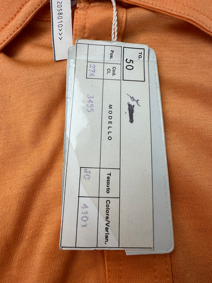 Vintage Celine Cotton Shirt Orange Silver Buttons M