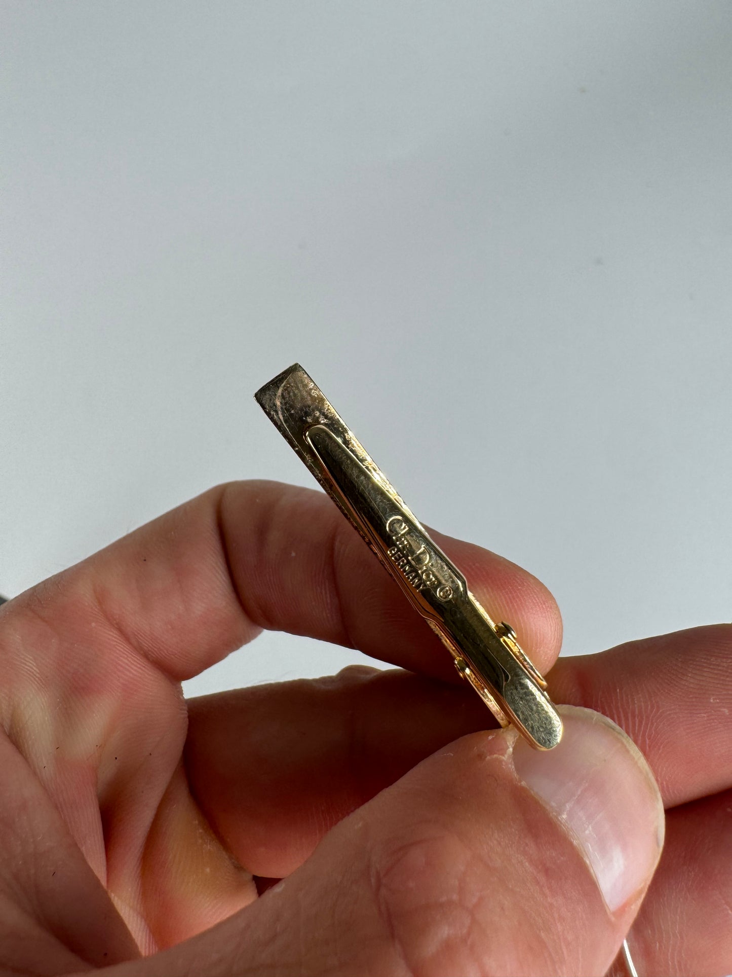 Vintage Dior Money / Tie clamp golden steel new