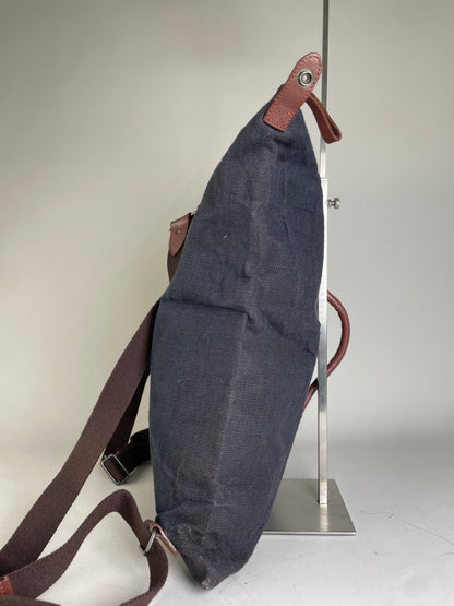 Vintage Issey Miyake Canvas Backpack Navy Brown