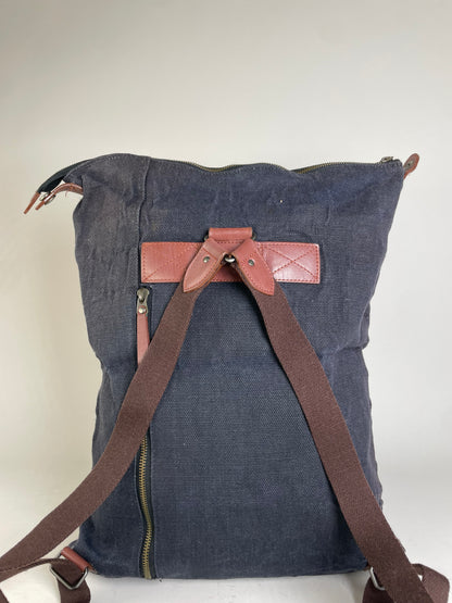 Vintage Issey Miyake Canvas Backpack Navy Brown