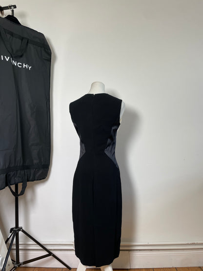 Vintage Givenchy Silk Dress Black Cream M