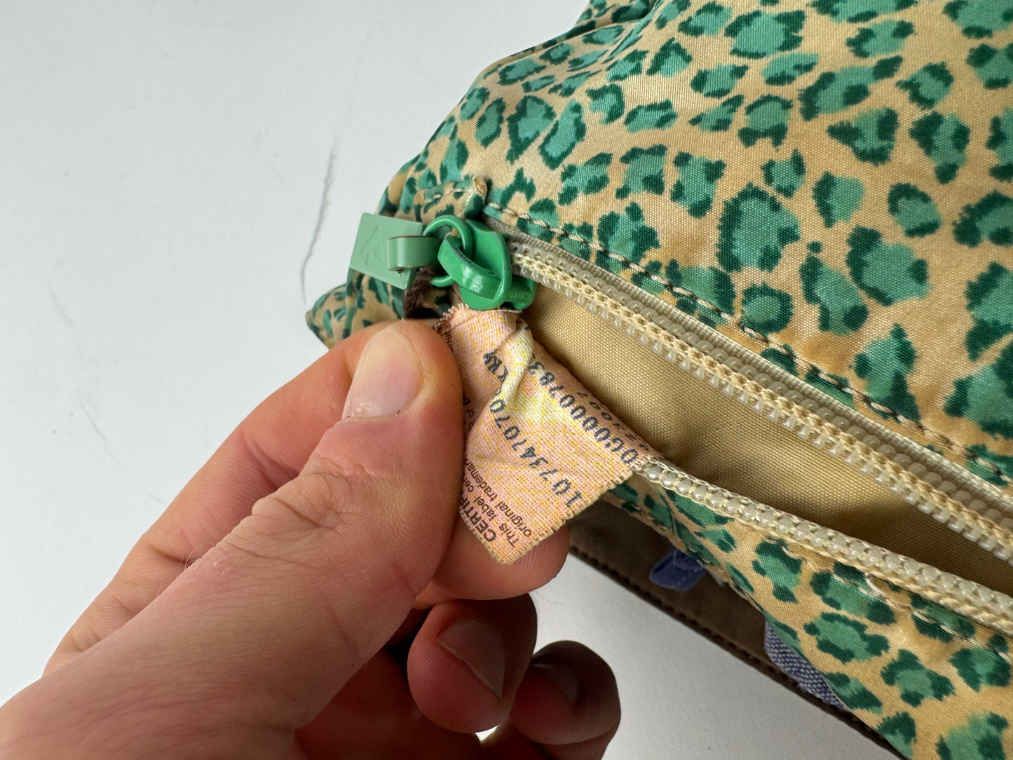 Vintage Bottega Veneta Reversible Canvas Polyester Shopper Brown / Leopard Green beige