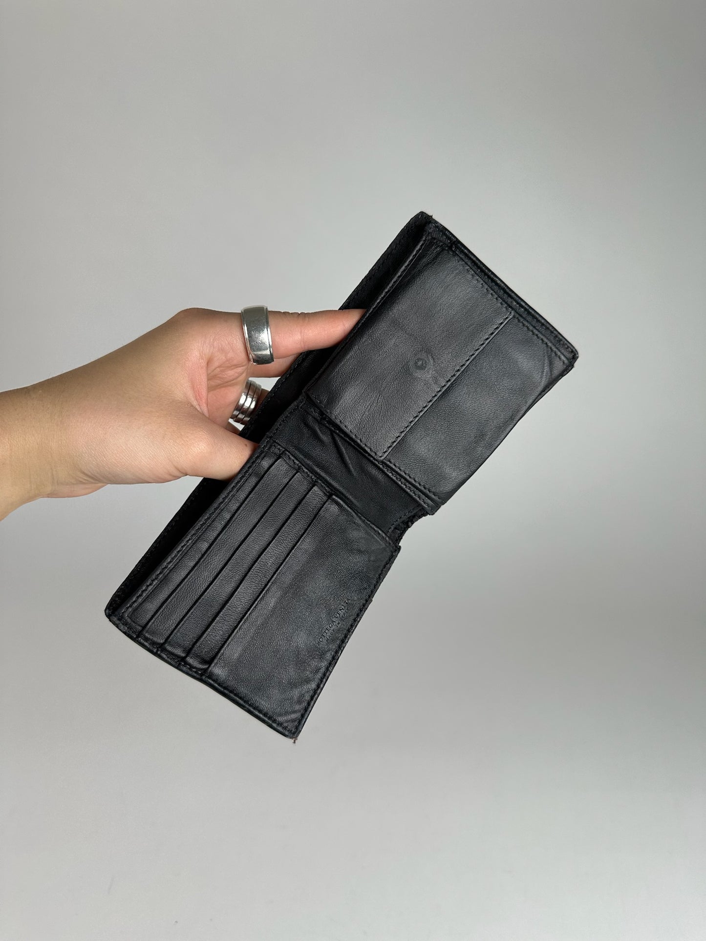 Vintage Bottega Veneta Leather Wallet Black
