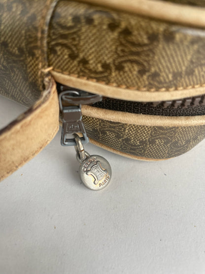 Vintage Celine Paris Triomphe Leather Monogram Bag