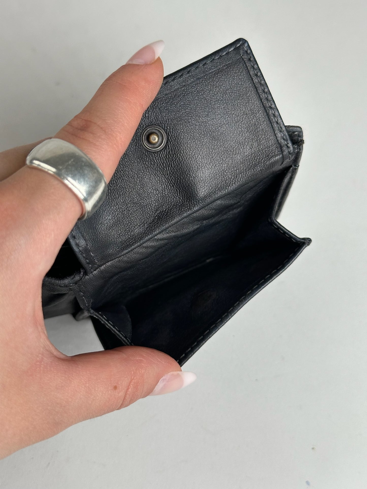 Vintage Bottega Veneta Leather Wallet Black