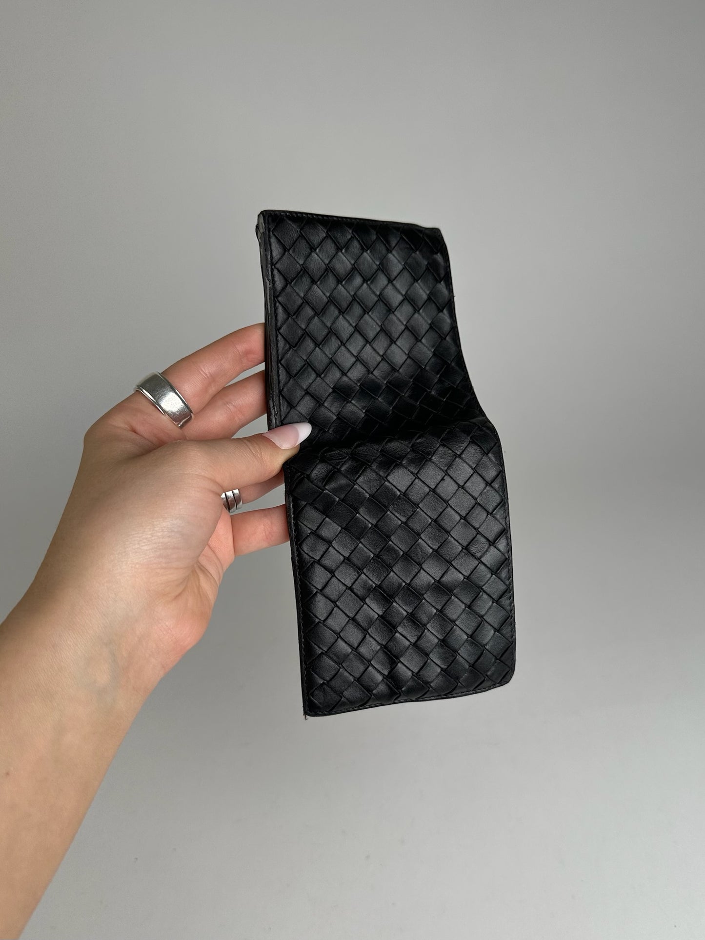 Vintage Bottega Veneta Leather Wallet Black