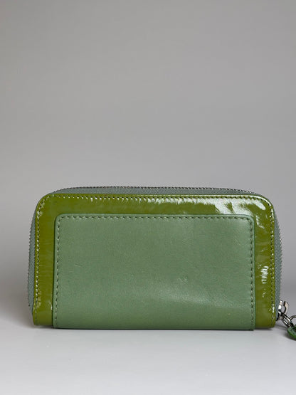 Vintage Chloe Patent Leather Wallet Green Silver