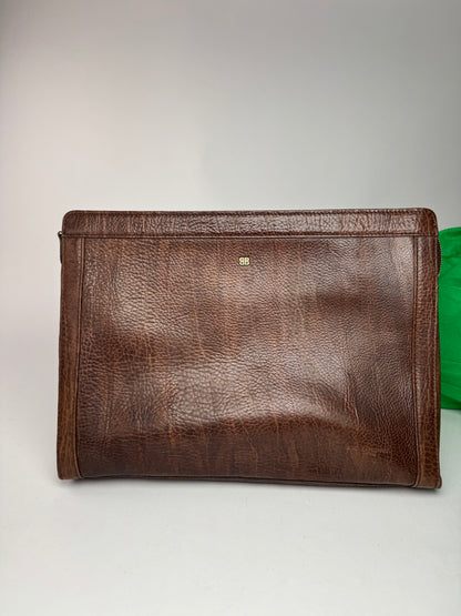 Pochette Balenciaga vintage en cuir marron