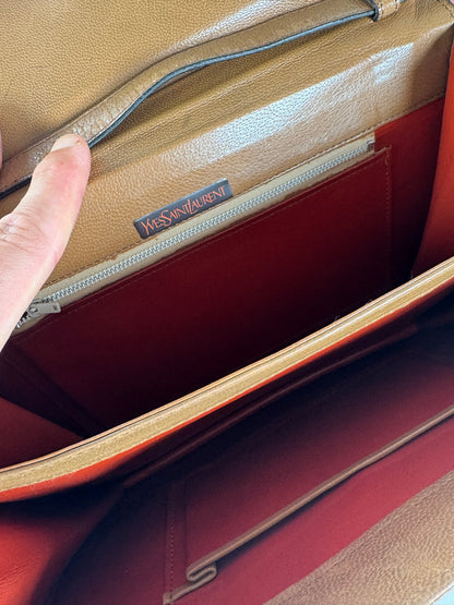 Vintage Yves Saint Laurent Leather snake bag brown